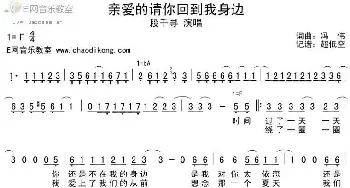 亲爱的请你回到我身边_歌谱投稿_词曲:冯伟 冯伟