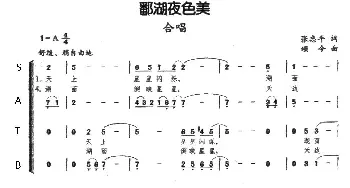 鄱湖夜色美_合唱歌谱_词曲:张忠平 颂今