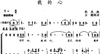 我的心_合唱歌谱_词曲:王健填词 佚名