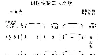 钢铁运输工人之歌_合唱歌谱_词曲:吕福生 胡世信