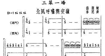 北风呼啸兴安岭_合唱歌谱_词曲:侣朋 李尼