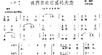 我们保卫祖国的天空_合唱歌谱_词曲:振奋 段平泰