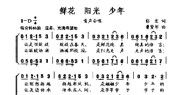 鲜花 阳光 少年_合唱歌谱_词曲:彭宏 曹贤邦