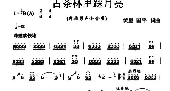 古茶林里踩月亮_合唱歌谱_词曲:黄里 国平 黄里 国平