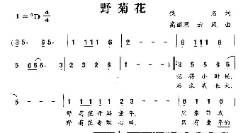 野菊花_儿歌乐谱_词曲:佚名 高丽君、云风