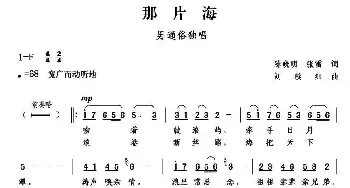 那片海_通俗唱法乐谱_词曲:陈晓明 张雷 刘续红