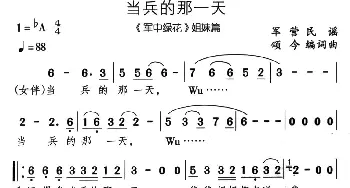 当兵的那一天_通俗唱法乐谱_词曲:颂今 颂今