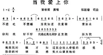 当我爱上你_通俗唱法乐谱_词曲:郑颖珊 郑颖珊