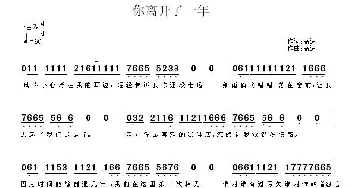 你离开了一年_通俗唱法乐谱_词曲:高进 高进