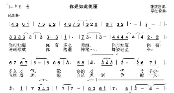 你是如此美丽_通俗唱法乐谱_词曲:张效密 李红俊