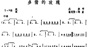 邓丽君演唱金曲 多情的玫瑰_通俗唱法乐谱_词曲:庄奴 森冈贤一郎