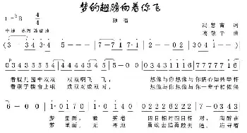 梦的翅膀向着你飞_通俗唱法乐谱_词曲:冯慧青 葛敬平