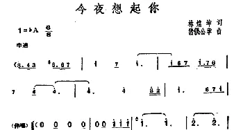 ​今夜想起你_通俗唱法乐谱_词曲:林煌坤 猪俁公章