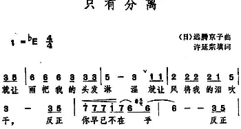 只有分离_通俗唱法乐谱_词曲:许延宗填词 [日]远藤京子