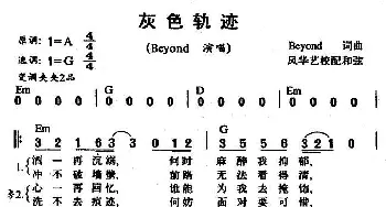 灰色轨迹_通俗唱法乐谱_词曲:Beyond Beyond