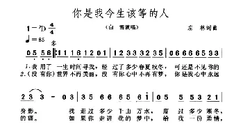 你是我今生该等的人_通俗唱法乐谱_词曲:左林 左林