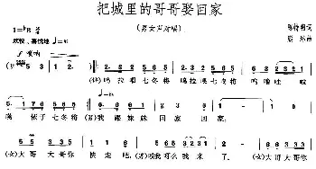 把城里的哥哥娶回家_通俗唱法乐谱_词曲:陈特明 熊纬