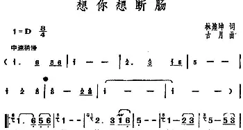 邓丽君演唱金曲 想你想断肠_通俗唱法乐谱_词曲:林煌坤 古月