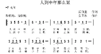 人到中年那么累_通俗唱法乐谱_词曲:范修奎 姜卫东