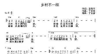 乡村不一样_通俗唱法乐谱_词曲:秦秀干 丁友强