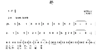 醉_通俗唱法乐谱_词曲:戴雪海 于珂群