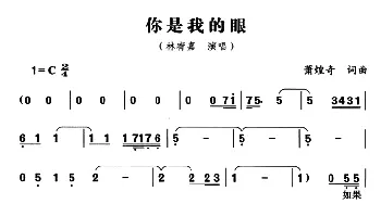 你是我的眼_通俗唱法乐谱_词曲:萧煌奇 萧煌奇