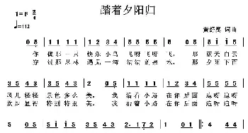 踏着夕阳归_通俗唱法乐谱_词曲:黄舒翼 黄舒翼