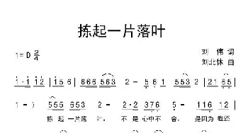 拣起一片落叶_通俗唱法乐谱_词曲:刘伟 刘北休