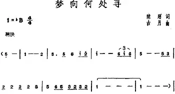 邓丽君演唱金曲 梦向何处寻_通俗唱法乐谱_词曲:琼瑶 古月