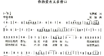 你的爱有太多借口_通俗唱法乐谱_词曲:毛梦溪 熊黏