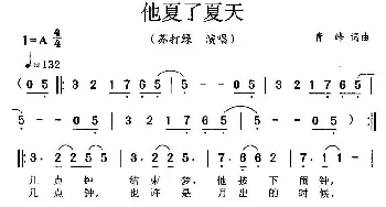 他夏了夏天_通俗唱法乐谱_词曲:青峰 青峰