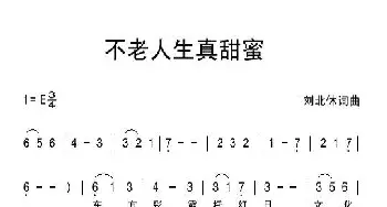 不老人生正甜蜜_通俗唱法乐谱_词曲:刘北休 刘北休