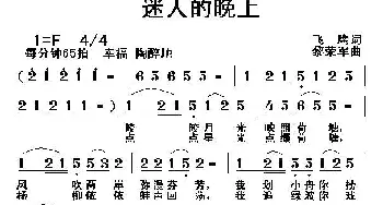 迷人的晚上_通俗唱法乐谱_词曲:飞鹰 黎荣军