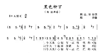 黑色柳丁_通俗唱法乐谱_词曲:陶喆 娃娃 陶喆