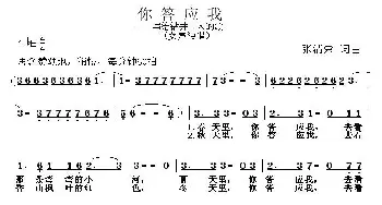 你答应我——写给钻井工人的歌_通俗唱法乐谱_词曲:张清荣 张清荣