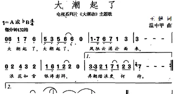 大潮起了_通俗唱法乐谱_词曲:王健 温中甲