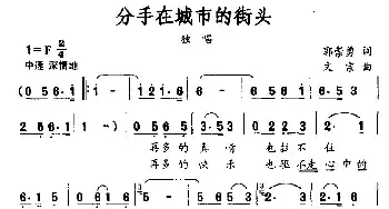 分手在城市的街头_通俗唱法乐谱_词曲:郭崇勇 文宗