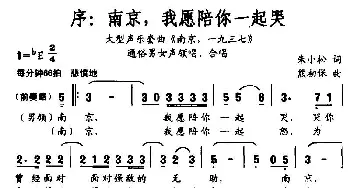 序 南京，我愿陪你一起哭_通俗唱法乐谱_词曲:朱小松 熊初保