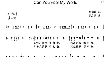 Can You Feel My World_通俗唱法乐谱_词曲:李焯雄 王力宏