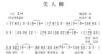 美人柳_通俗唱法乐谱_词曲:姚建雄 孙成芳