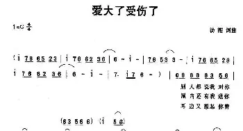 爱大了受伤了_通俗唱法乐谱_词曲:汤潮 汤潮