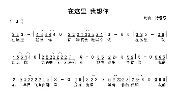 在这里 我想你_通俗唱法乐谱_词曲:徐磊乐 徐磊乐