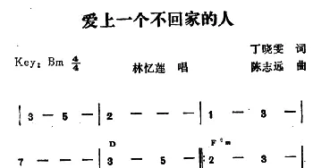 爱上一个不回家的人_通俗唱法乐谱_词曲:丁晓雯 陈志远