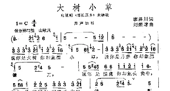 大树小草_通俗唱法乐谱_词曲:廖泽川 刘振球