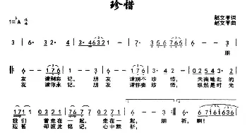 珍惜_通俗唱法乐谱_词曲:赵文平 赵文平