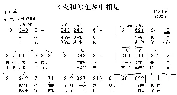 今夜和你在梦中相见_通俗唱法乐谱_词曲:代伐钟 王浩远