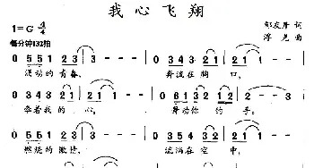 我心飞翔_通俗唱法乐谱_词曲:邹友开 浮克