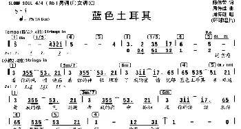 蓝色土耳其_通俗唱法乐谱_词曲:陈信荣 周传雄