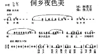 侗乡夜色美_通俗唱法乐谱_词曲:杨通文 张光荣