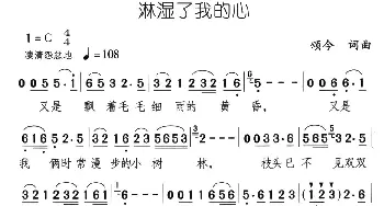 淋湿了我的心_通俗唱法乐谱_词曲:颂今 颂今